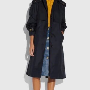 Coach Navy blue hooded trench coat - size 6